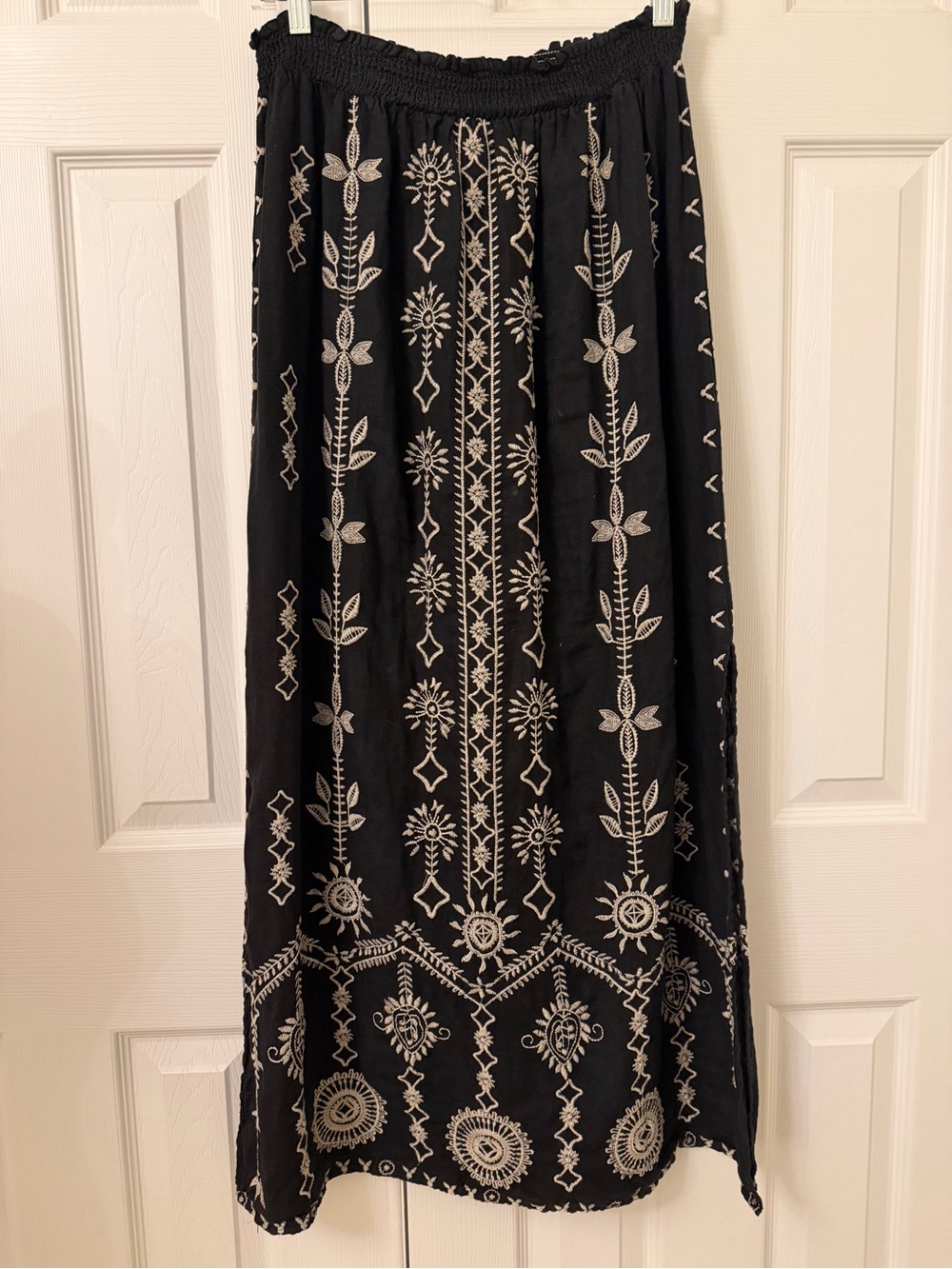 Johnny Was JWLA Black Linen Embroidered Maxi Skirt - Picture 3 of 14